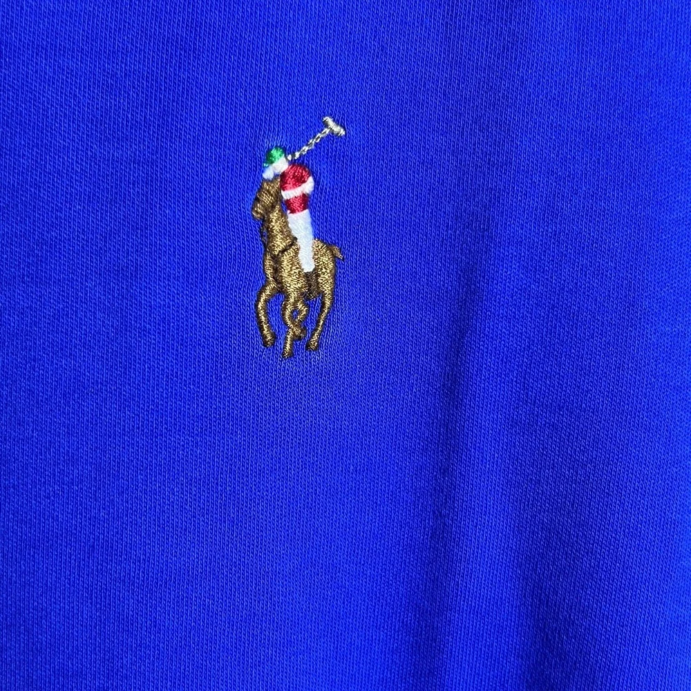 Polo Ralph Lauren Holiday Polo Shirt Men's Size Large Royal Blue Preppy
